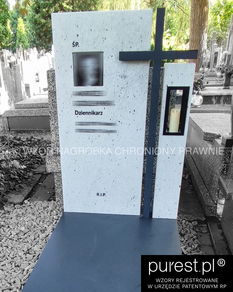 Lampion Inside Black – elegancki lampion cmentarny w czarnym wykończeniu do wbudowania w kamień nagrobków i pomników.