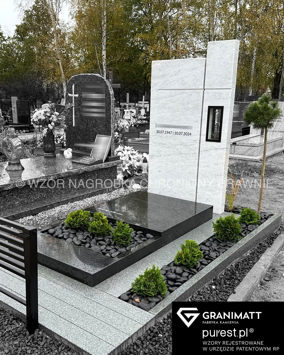 Lampion Inside Black – elegancki lampion cmentarny w czarnym wykończeniu do wbudowania w kamień nagrobków i pomników.