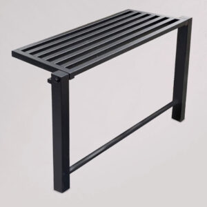 Ławka Form Black – elegancka czarna ławka cmentarna do nagrobków, minimalistyczny element wyposażenia przestrzeni pamięci.